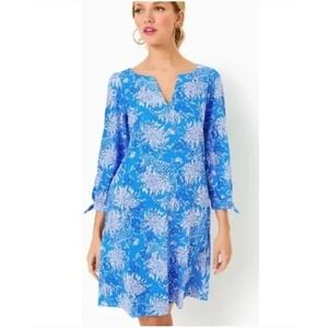 Lilly Pulitzer Cath Dress Boca Blue Croc‎ And Lock It Coastal Floral Prep Large